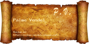 Palme Vendel névjegykártya